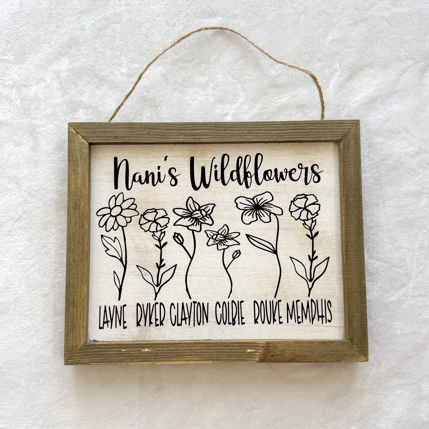 Birth Month Wildflower Personalized Wood Sign