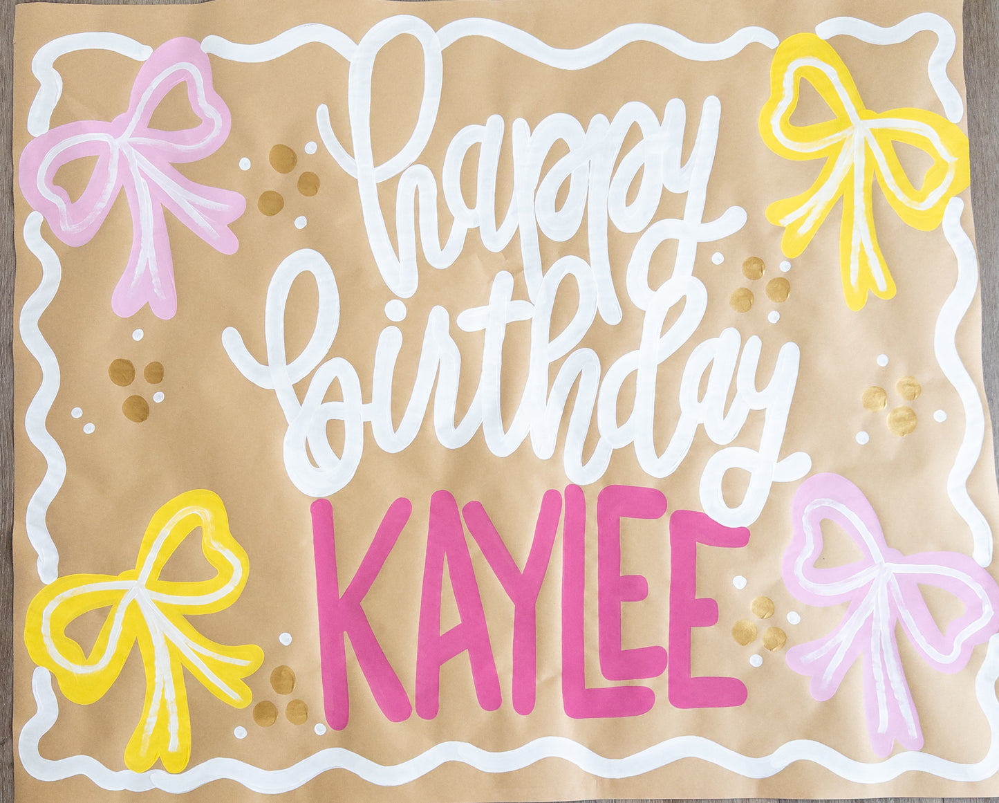 Custom Hand-Painted Kraft Paper Banner