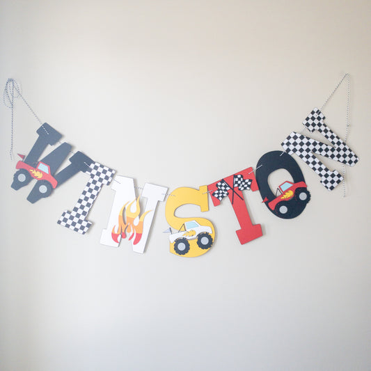 Monster Truck Custom Name Banner