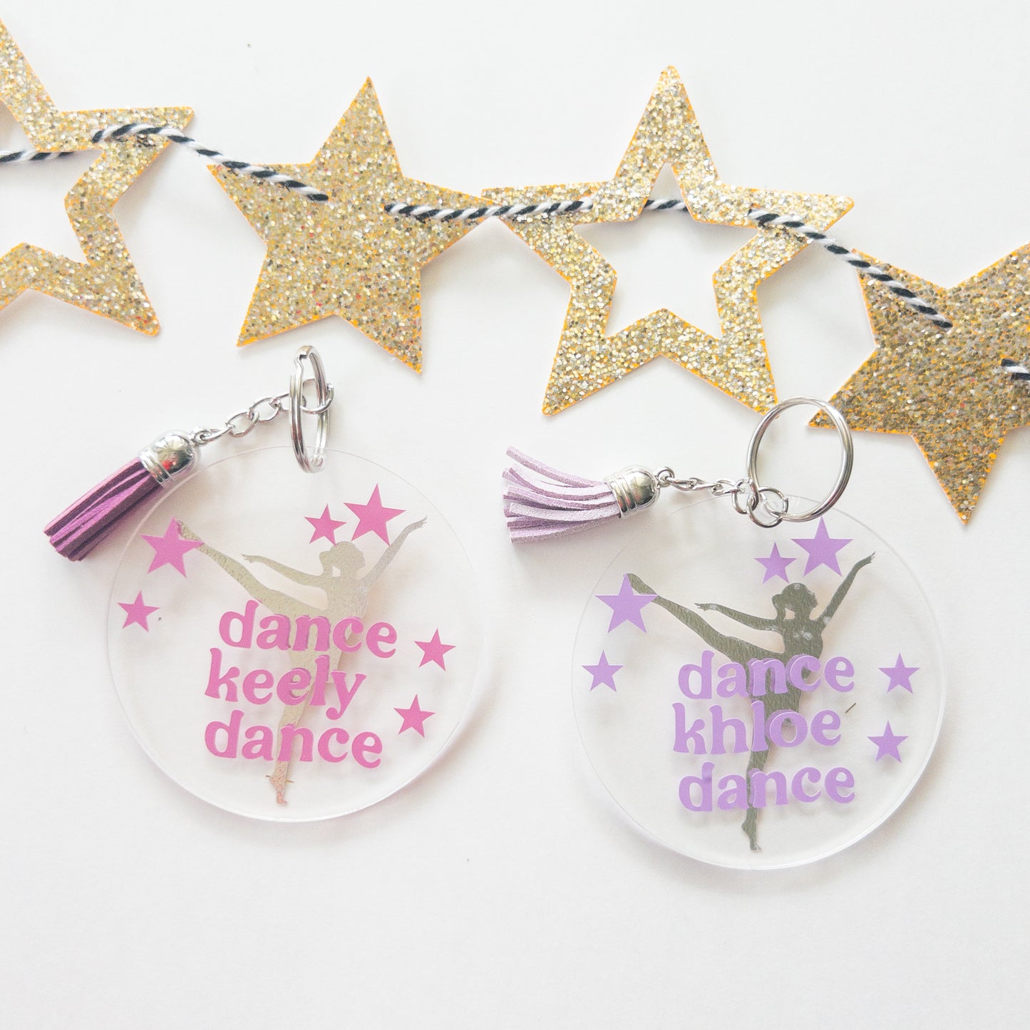 Personalized Dance Name Keychain for Backpacks, Sports Bags, Luggage