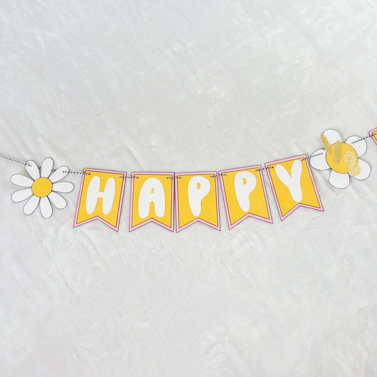 Daisy Theme Birthday Party Banner