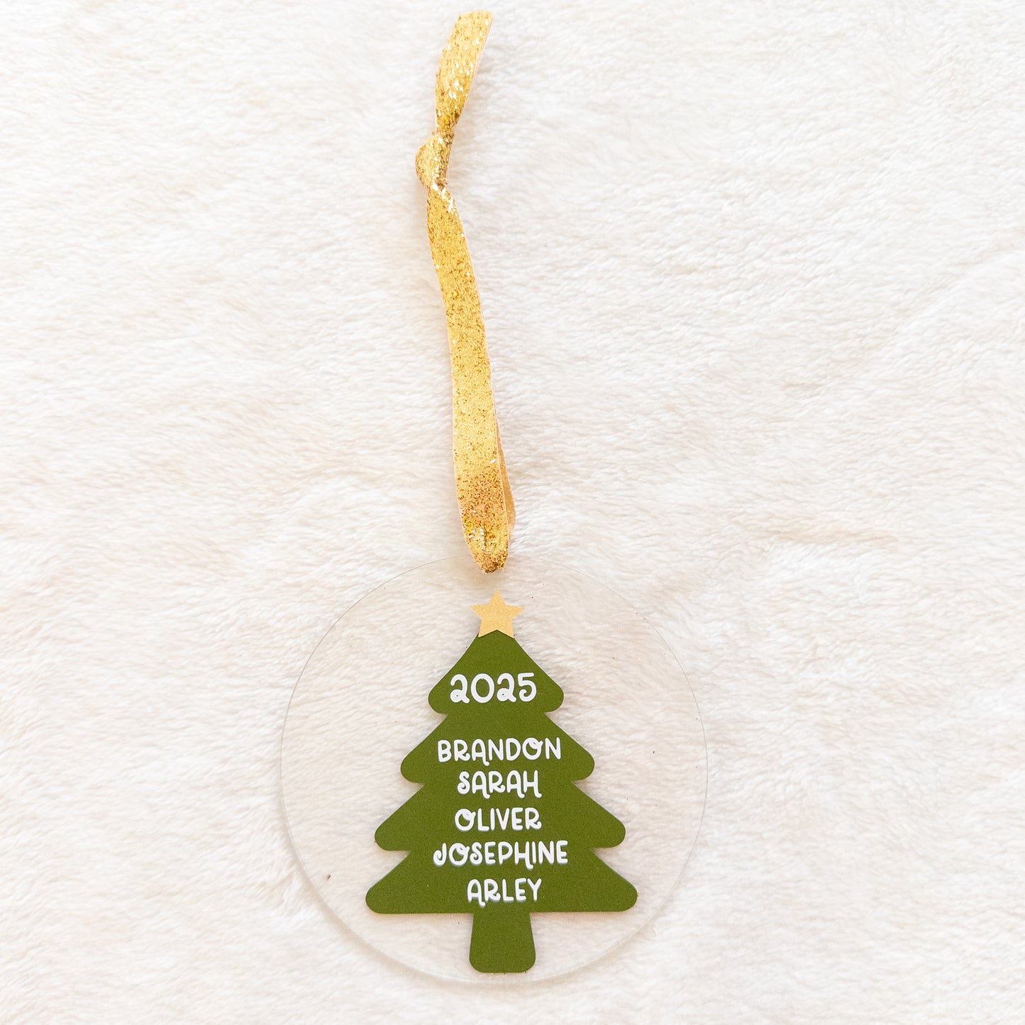 Personalized Family Christmas Ornament – Custom Acrylic Tree Design