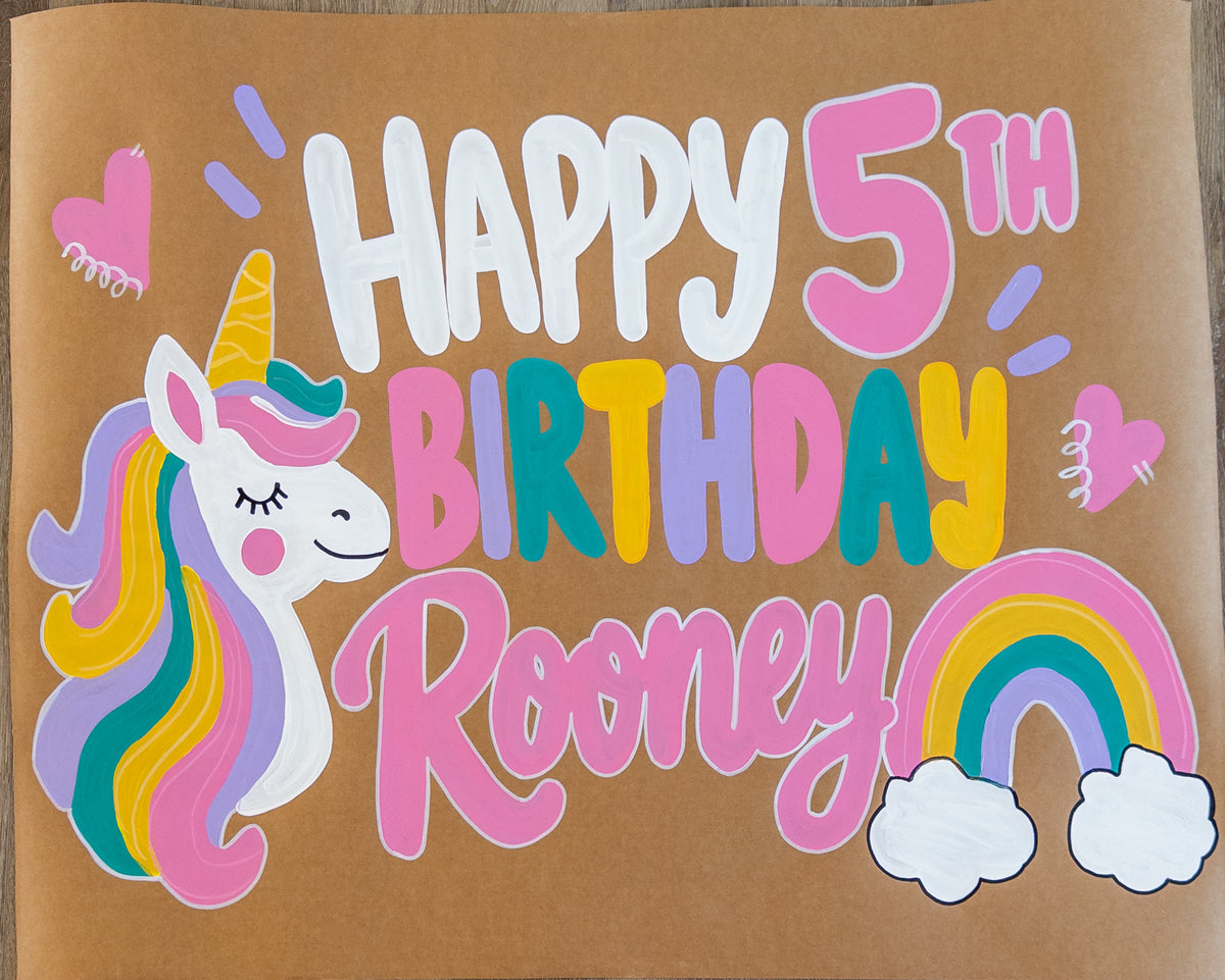 Custom Hand-Painted Kraft Paper Banner