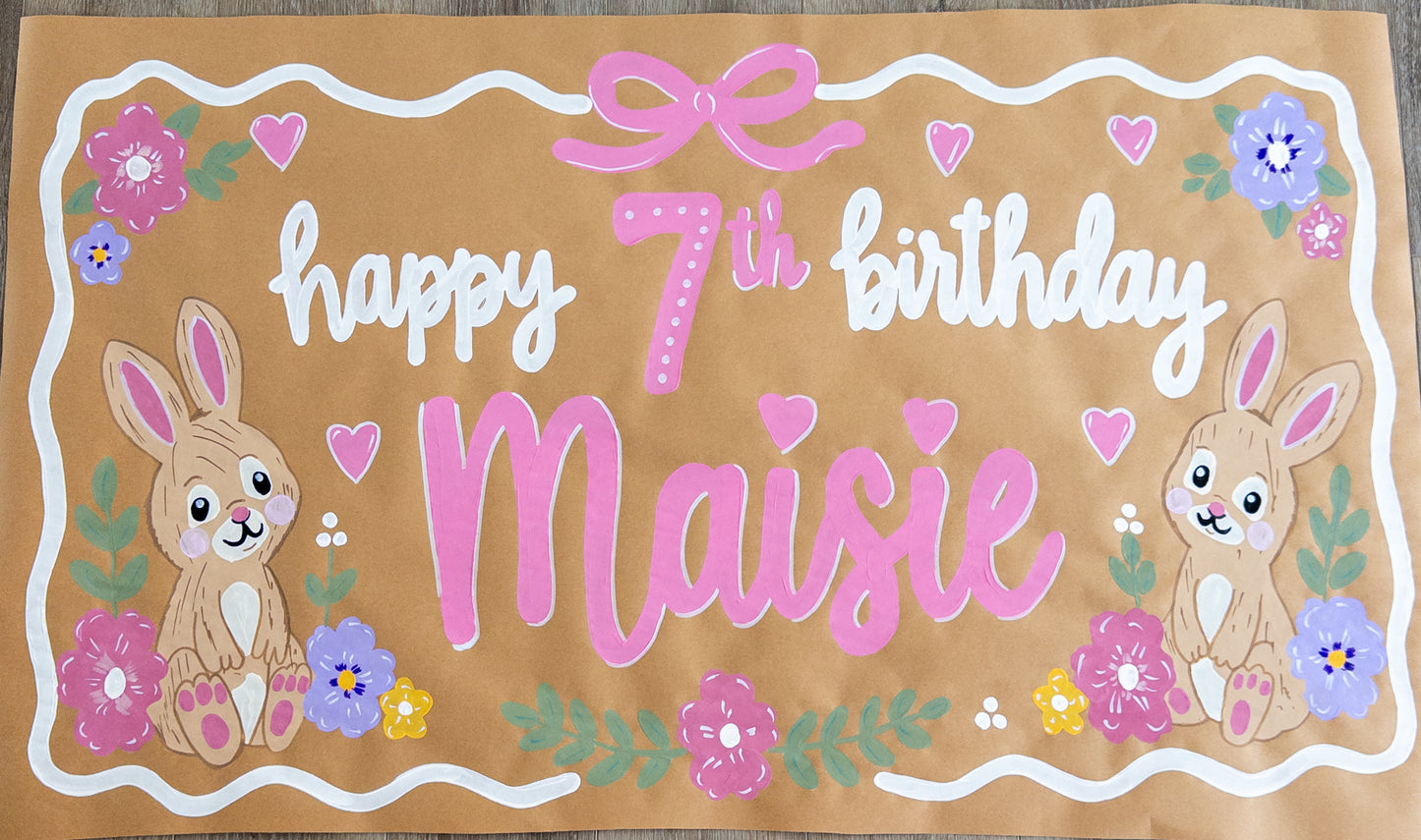 Custom Hand-Painted Kraft Paper Banner