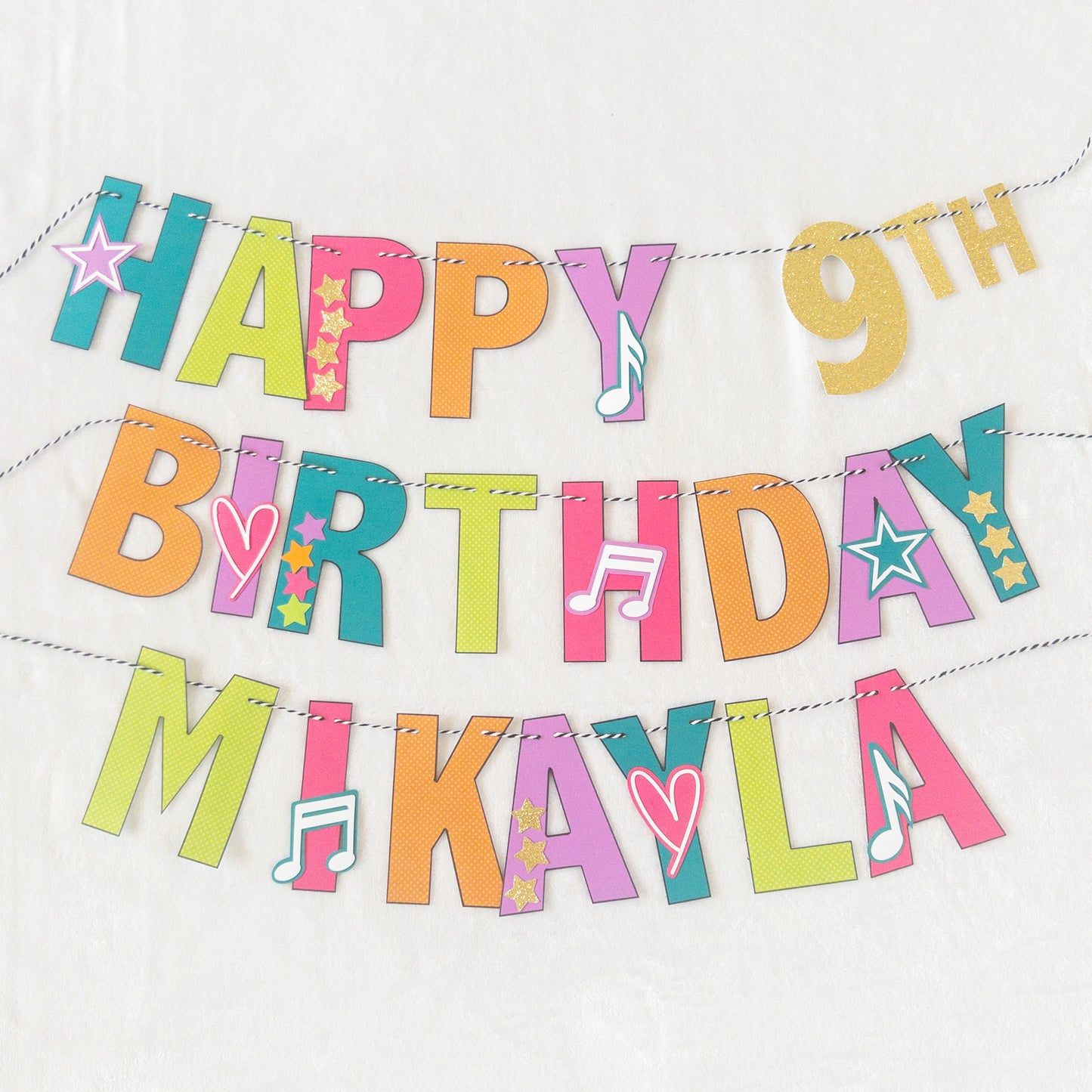 Dance Party Themed Birthday Banner