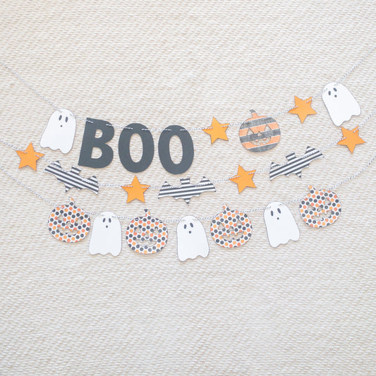 Halloween Boo Bats Pumpkins banner