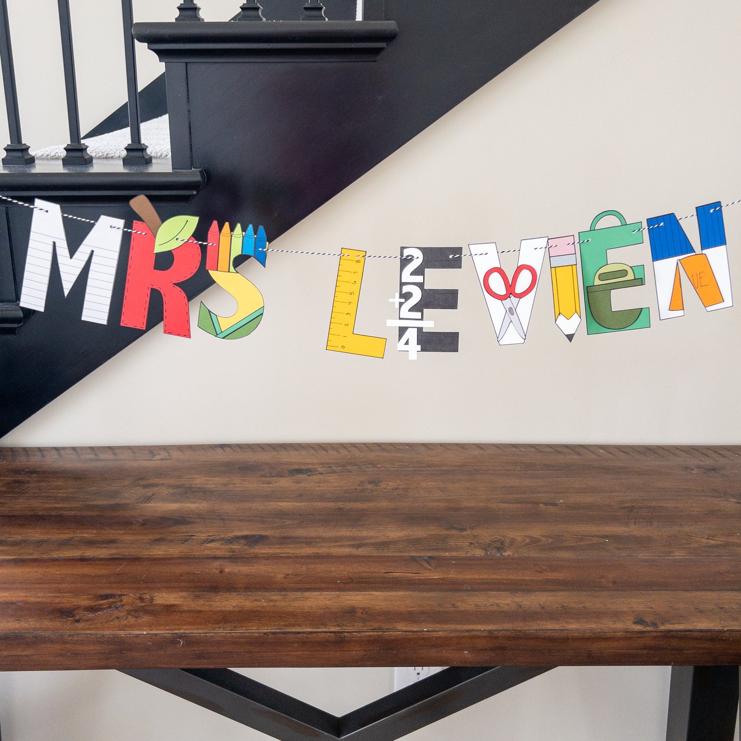 Personalized Teacher Name Banner