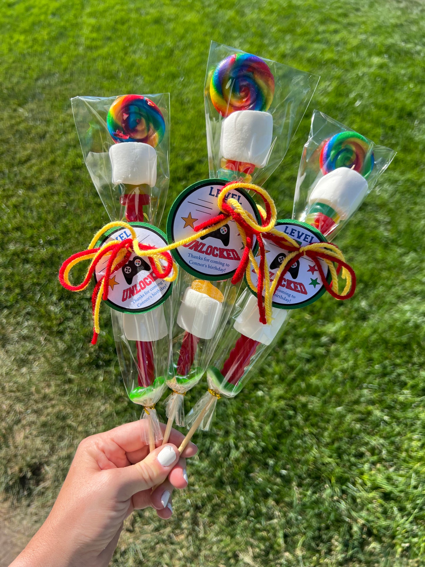 Candy Kabobs for kids birthday, baby shower, holidays, graduation