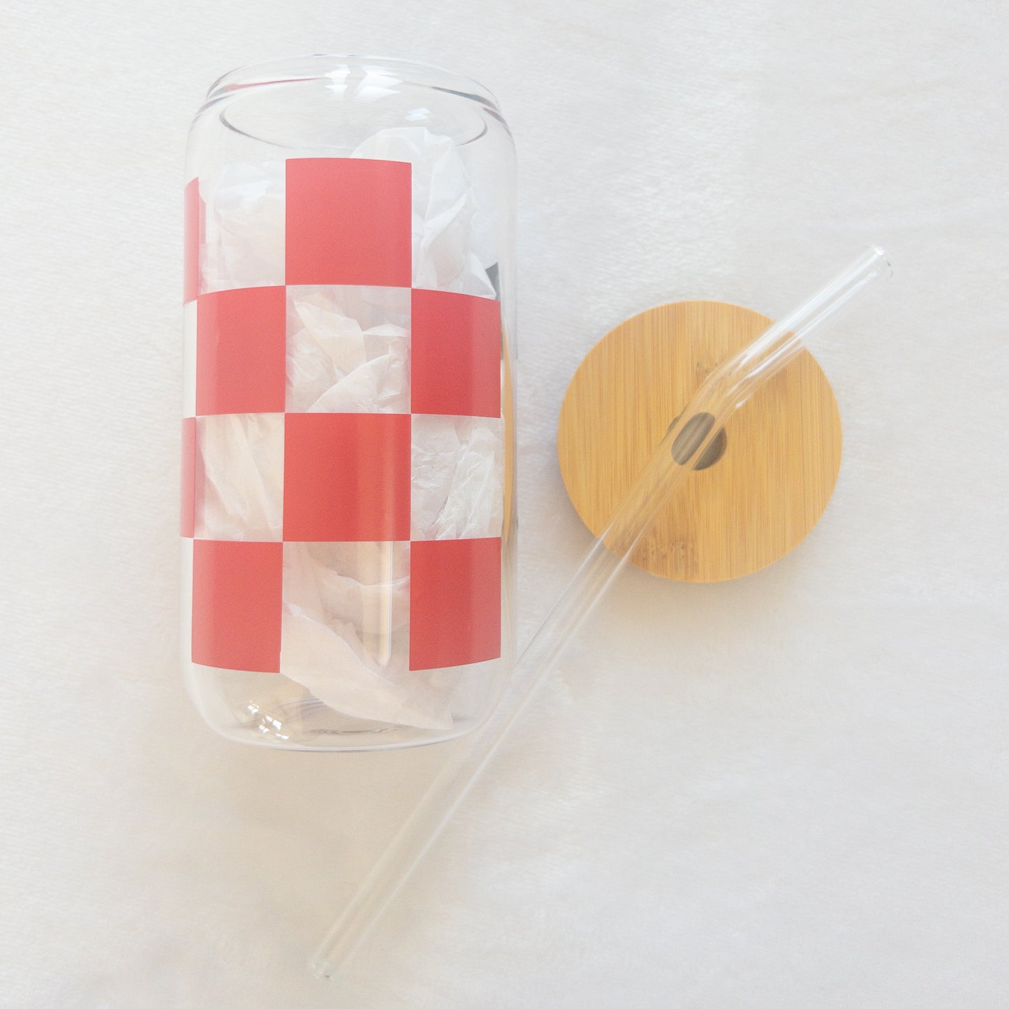 Glass Cup, Beer Can Glass with Lid & Straw, 16oz Glass Tumbler, Custom Tumbler