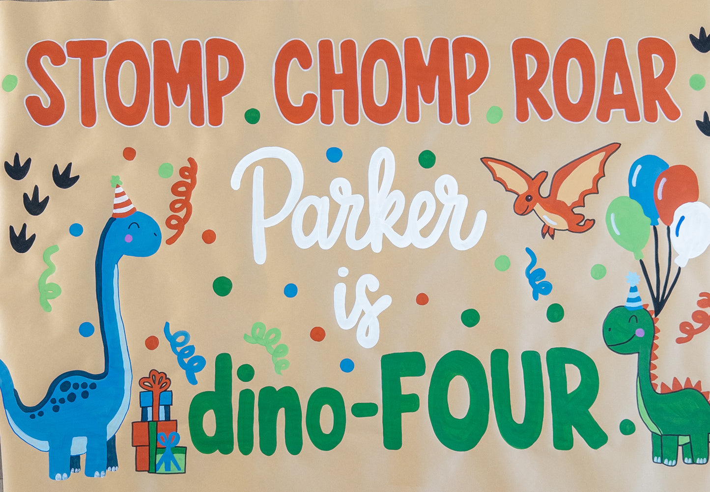 Custom Hand-Painted Kraft Paper Banner