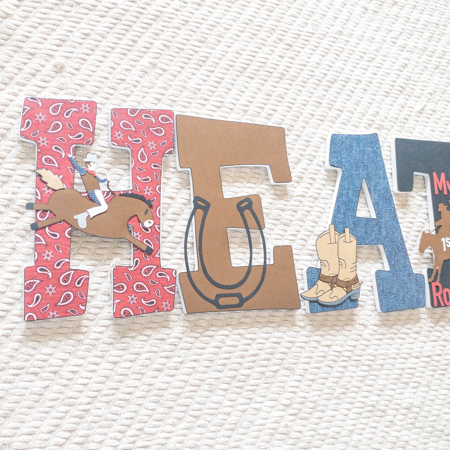 Cowboy, Cowgirl, Rodeo Custom Wood Letters