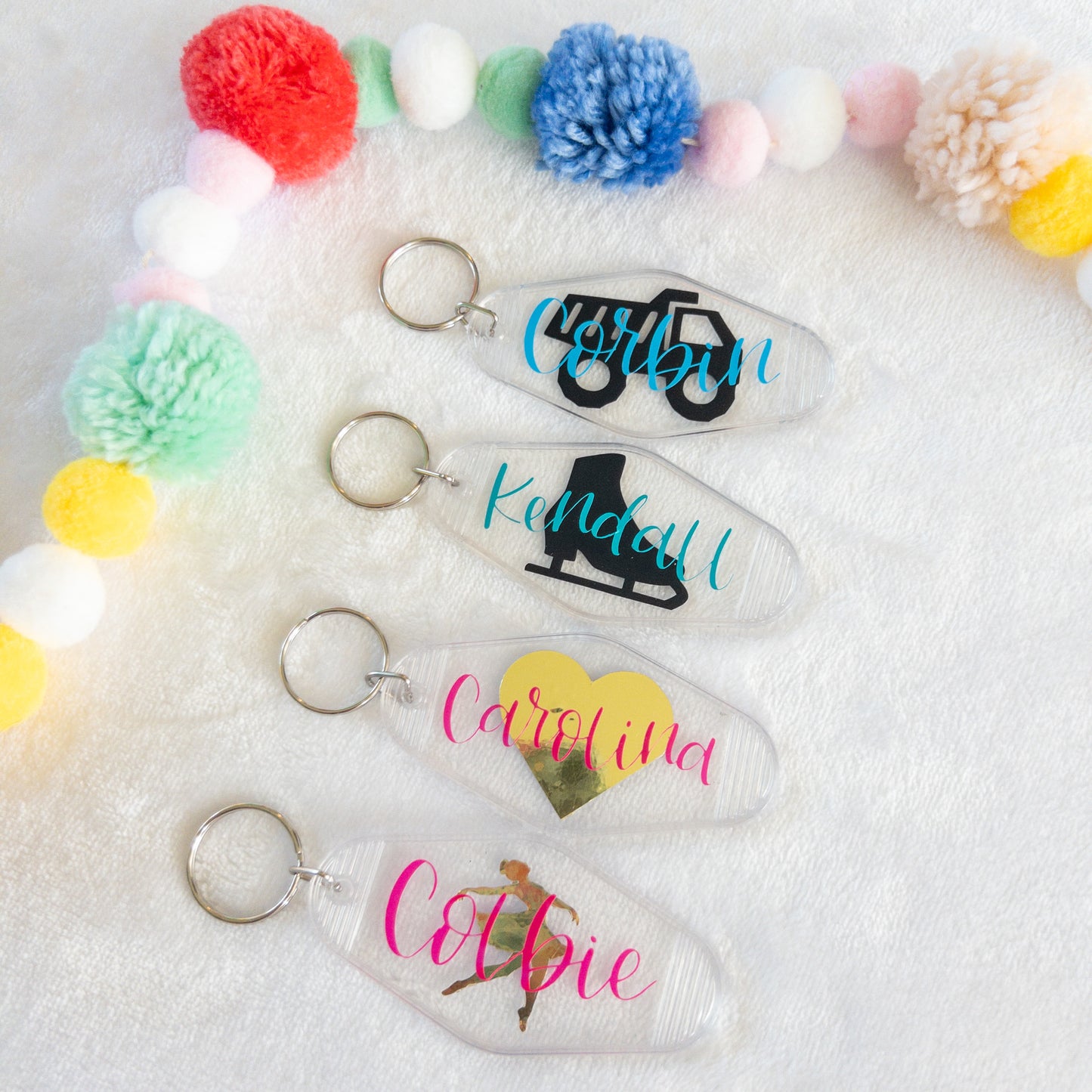 Personalized Name Keychains for Backpacks, Lunch Bags, Teacher Bags, Sports Bags Inactive