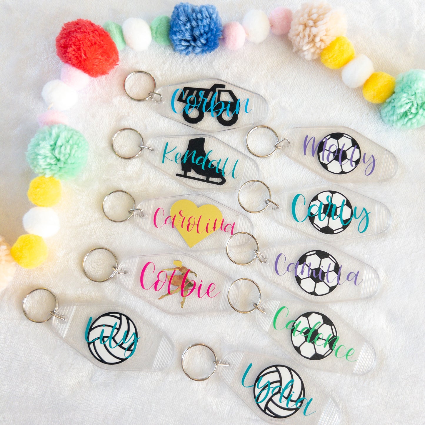 Personalized Name Keychains for Backpacks, Lunch Bags, Teacher Bags, Sports Bags Inactive