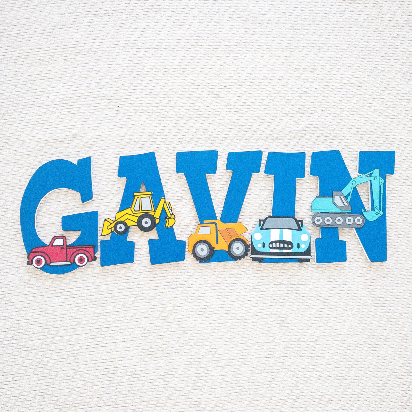 Construction Trucks Vehicle Custom Wood Letters