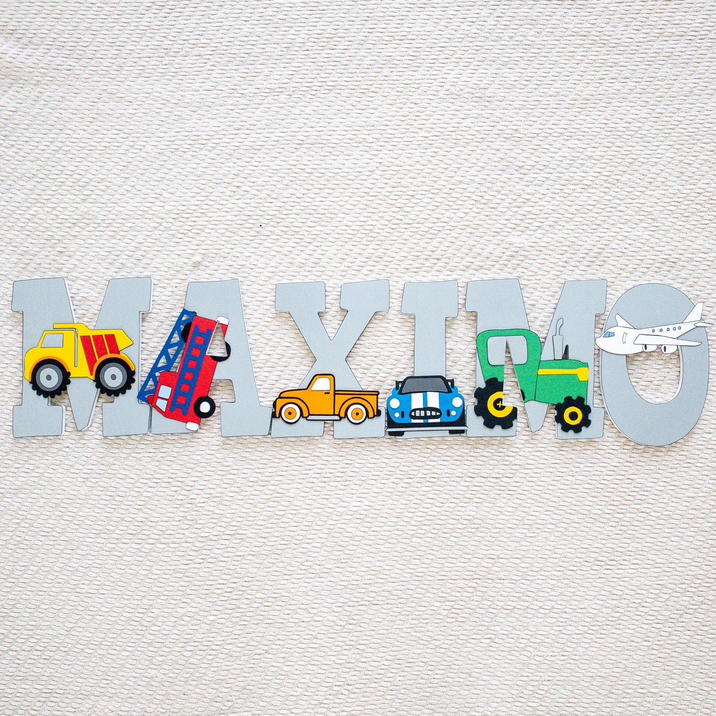 Construction Trucks Vehicle Custom Wood Letters