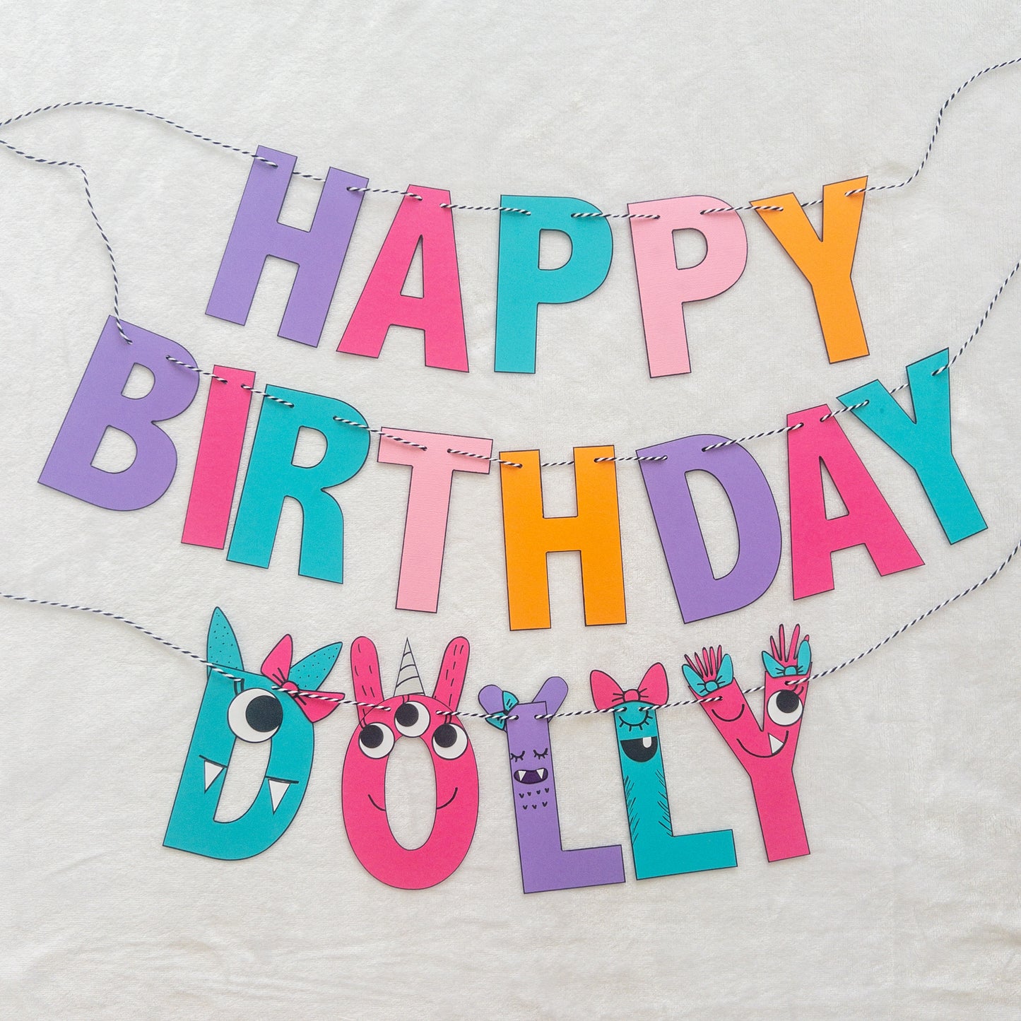 Monster Themed Birthday Banner