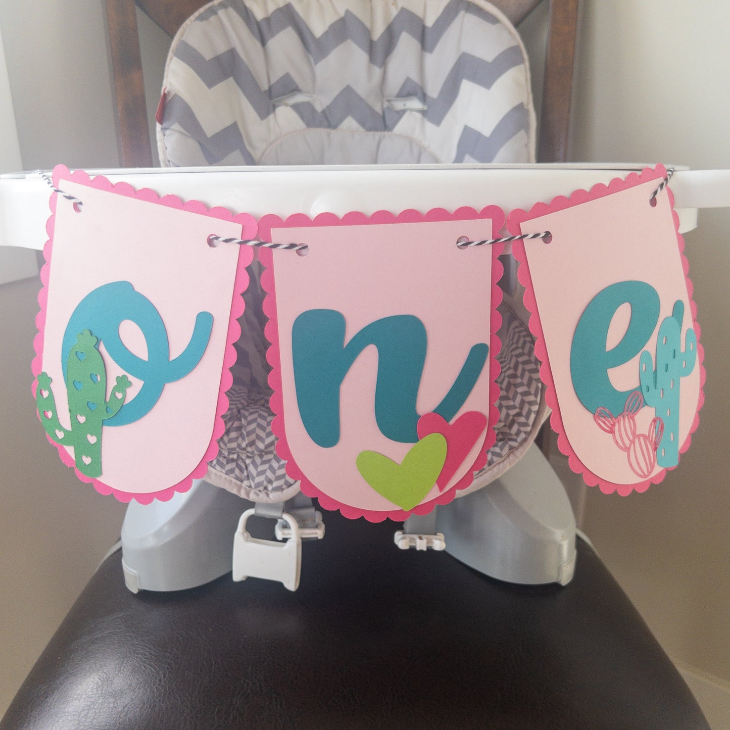 Cactus Fiesta Highchair Birthday Banner Garland