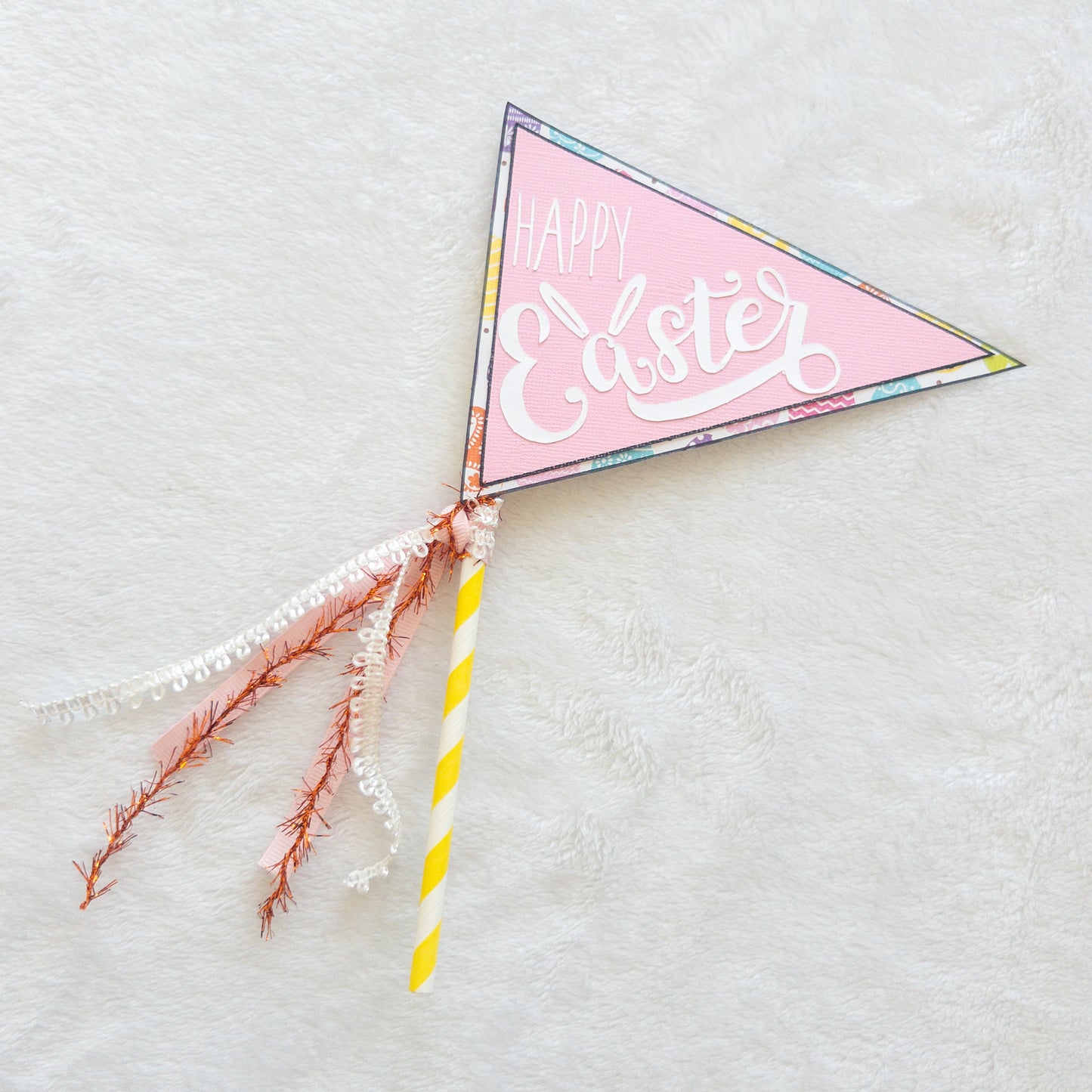 Easter Basket Name Pennant Flag