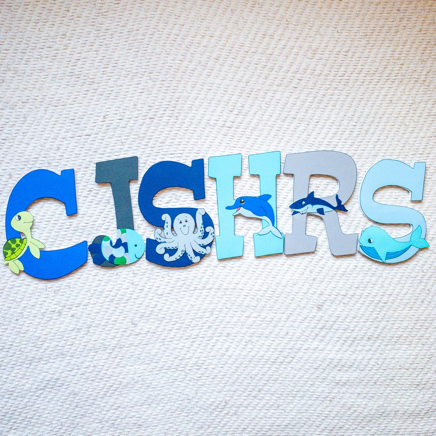 Ocean Sea Creatures Under the Sea Custom Wood Letters