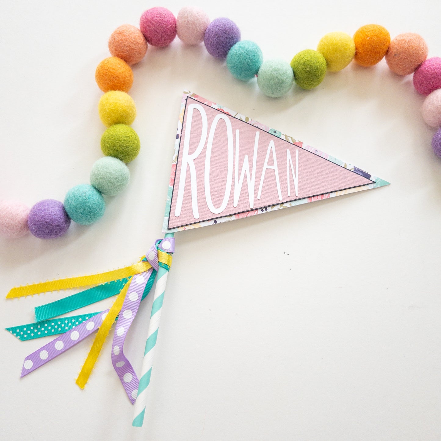 Easter Basket Name Pennant Flag