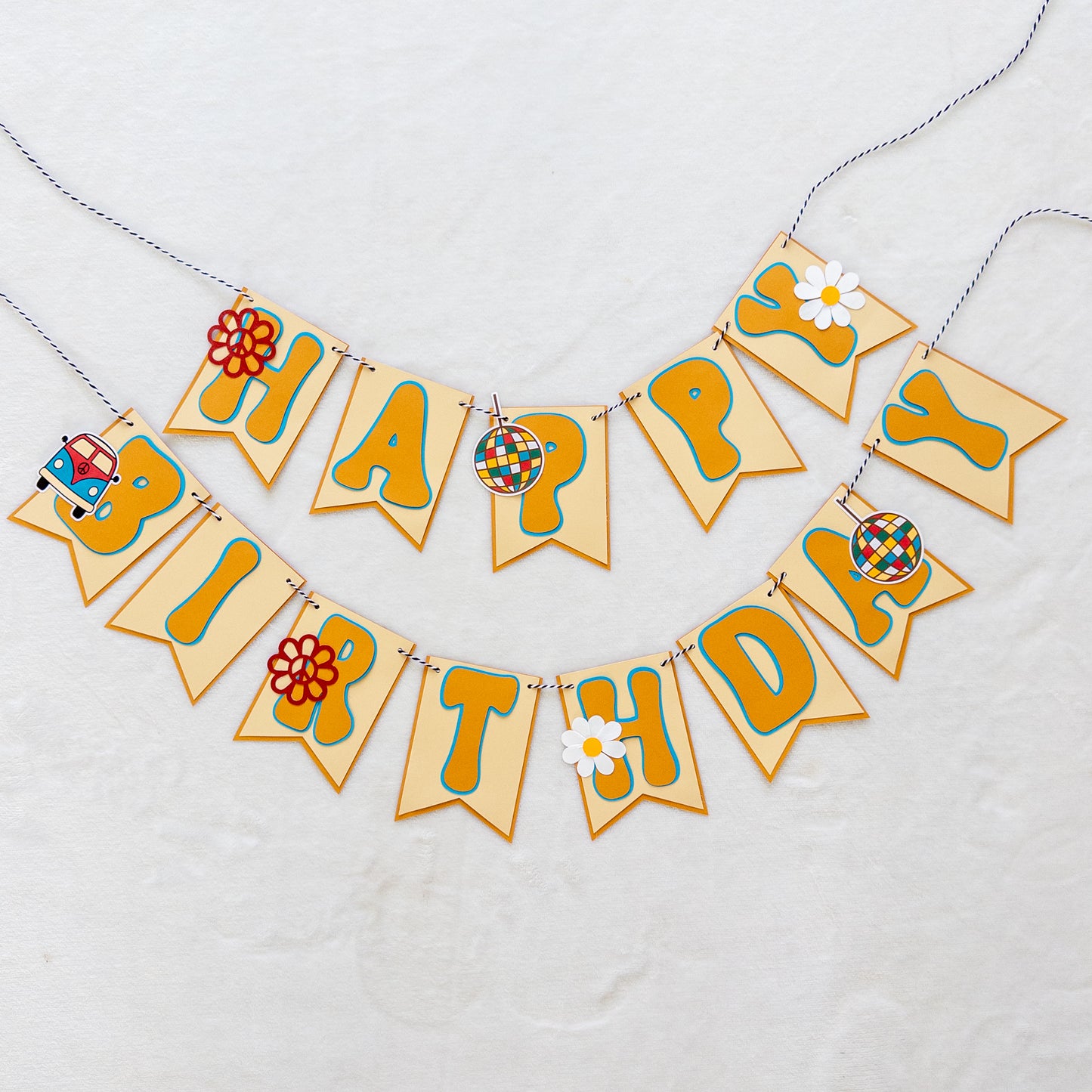 Retro 70’s Birthday Banner – Groovy Party Decor