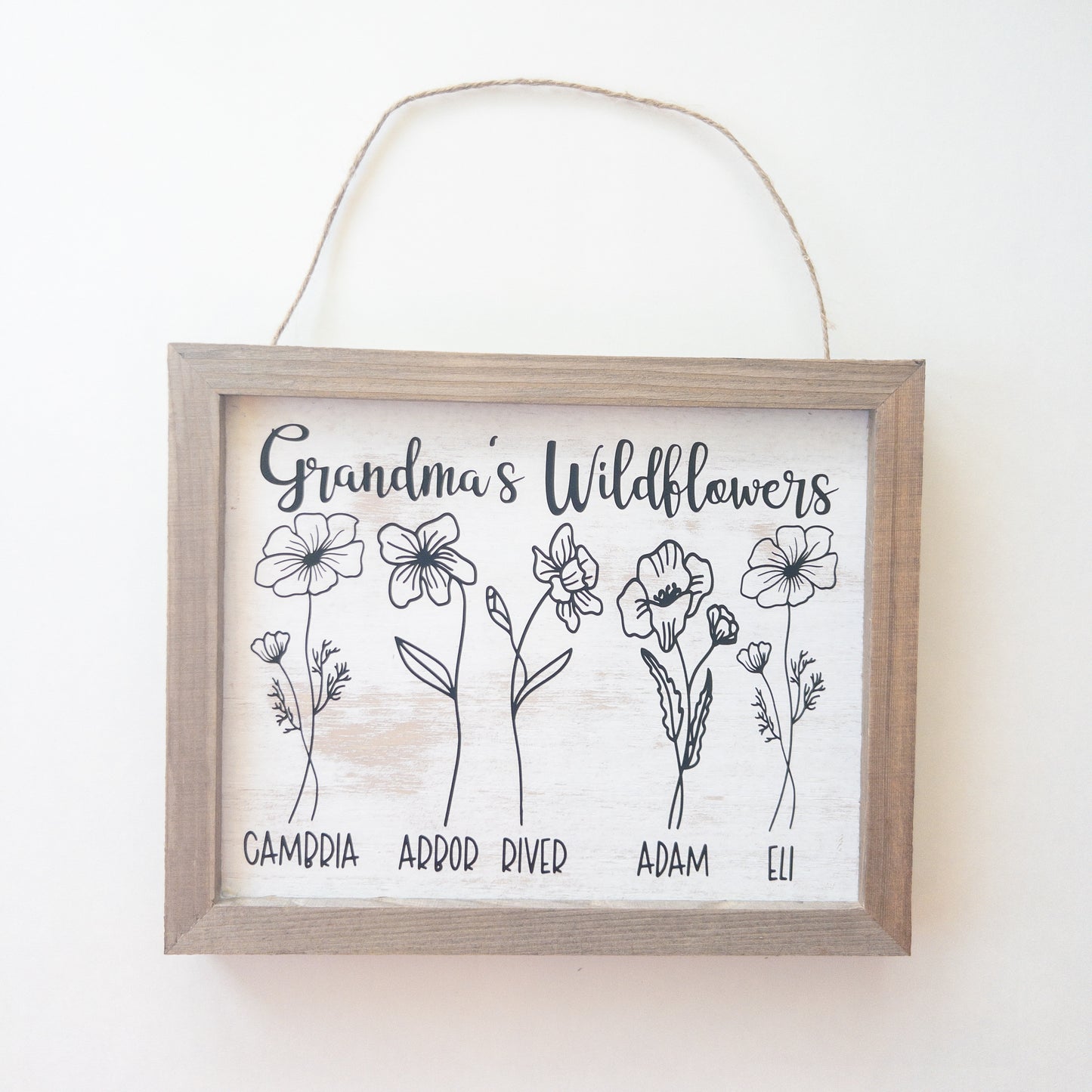 Birth Month Wildflower Personalized Wood Sign