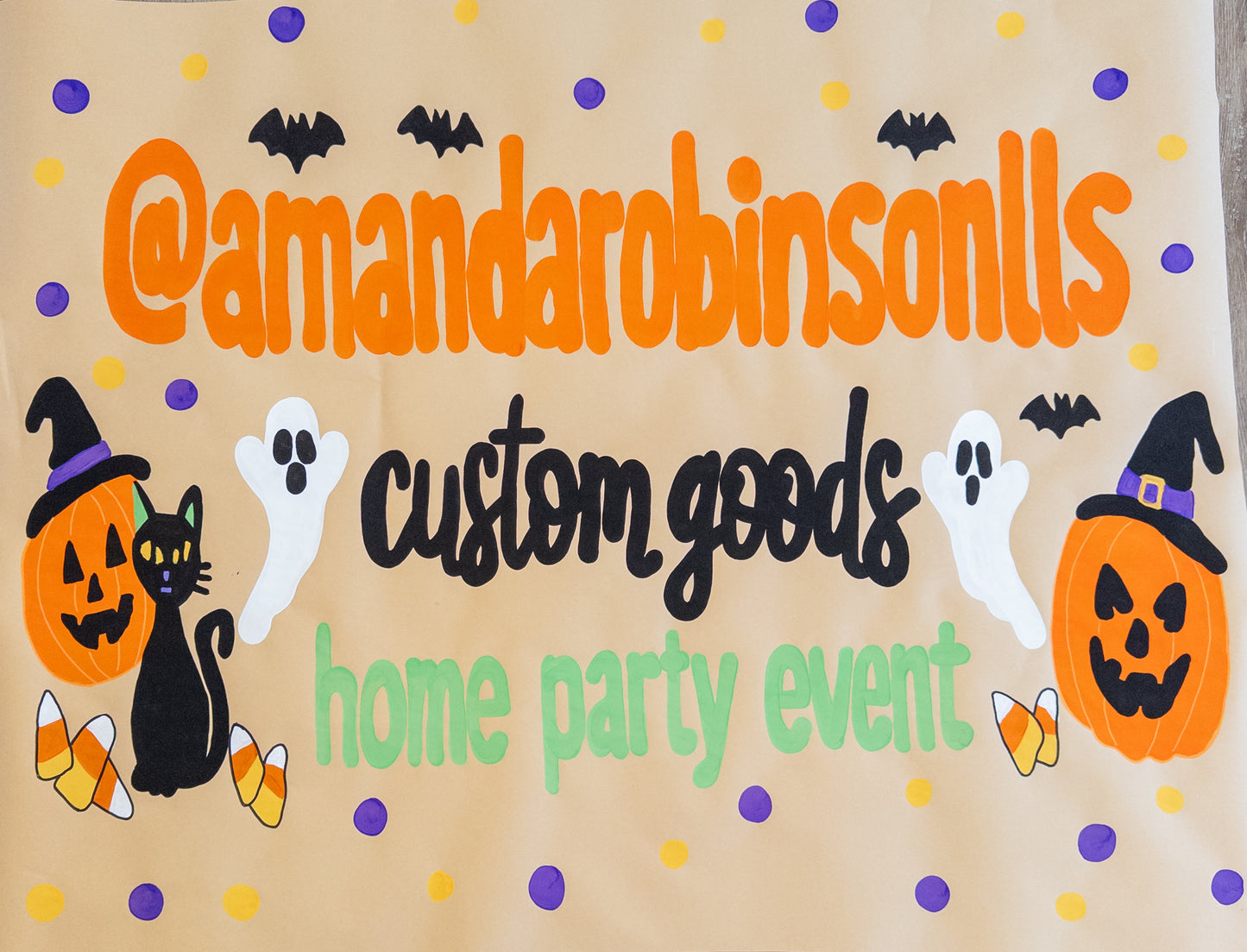 Custom Hand-Painted Kraft Paper Banner