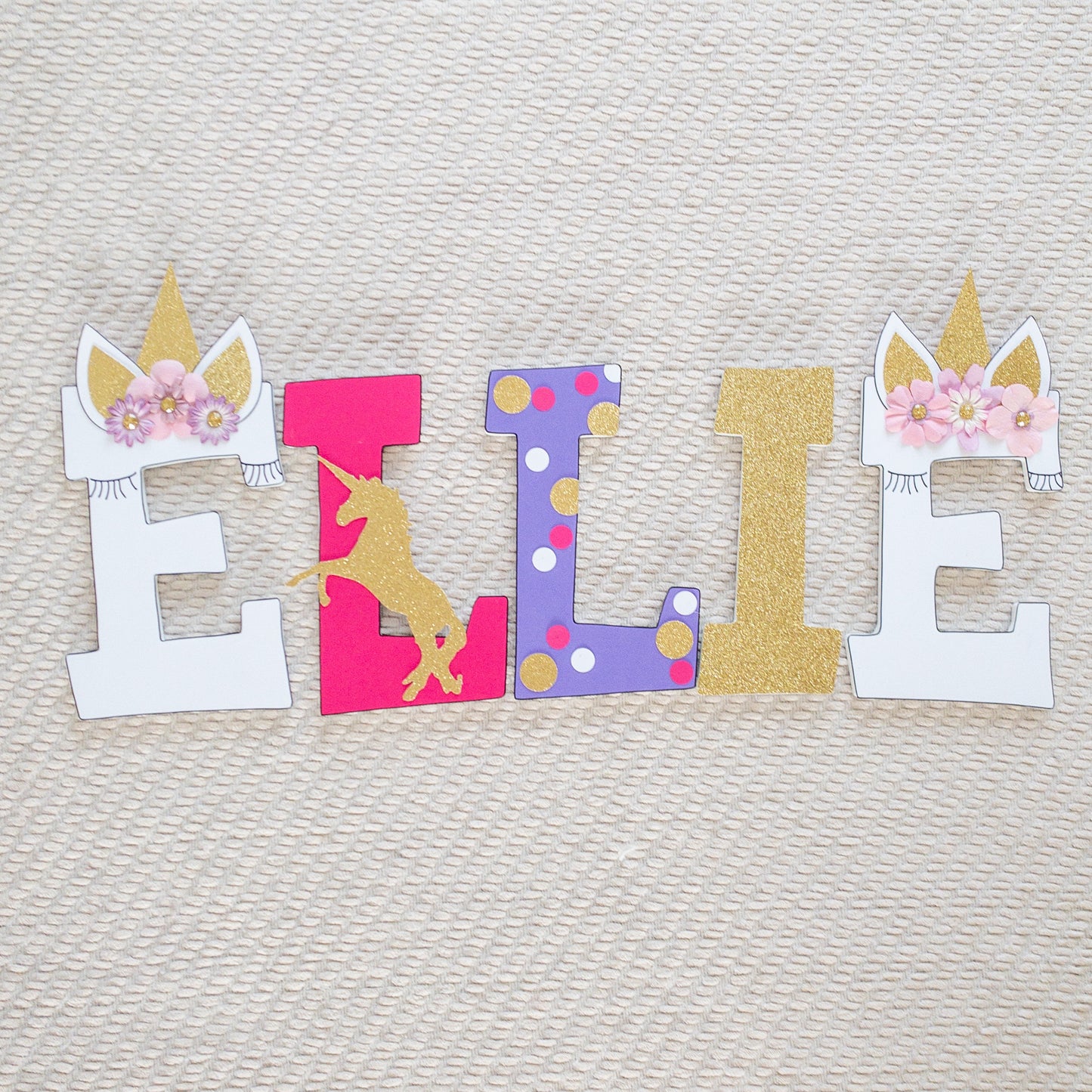 Unicorn Princess Rainbow Custom Wood Letters