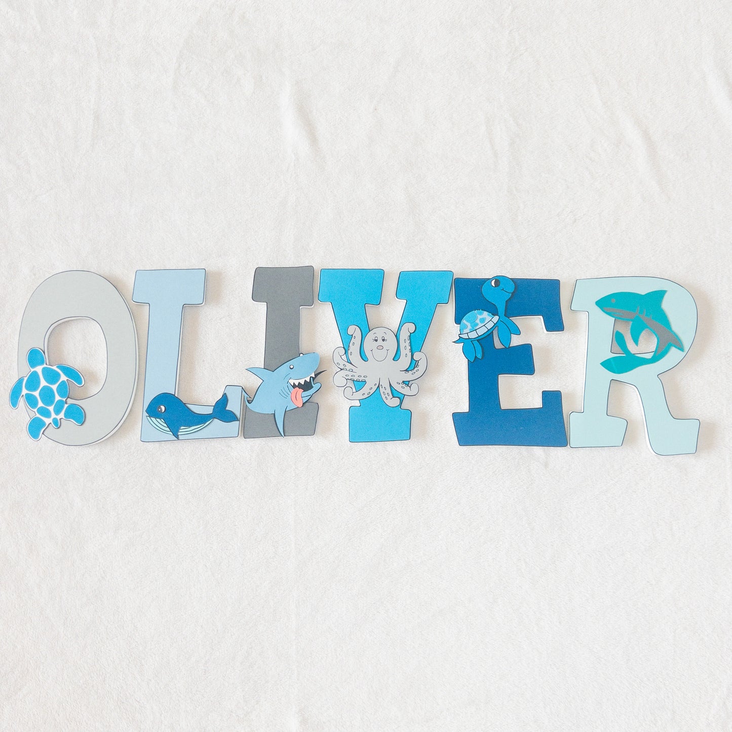 Ocean Sea Creatures Under the Sea Custom Wood Letters