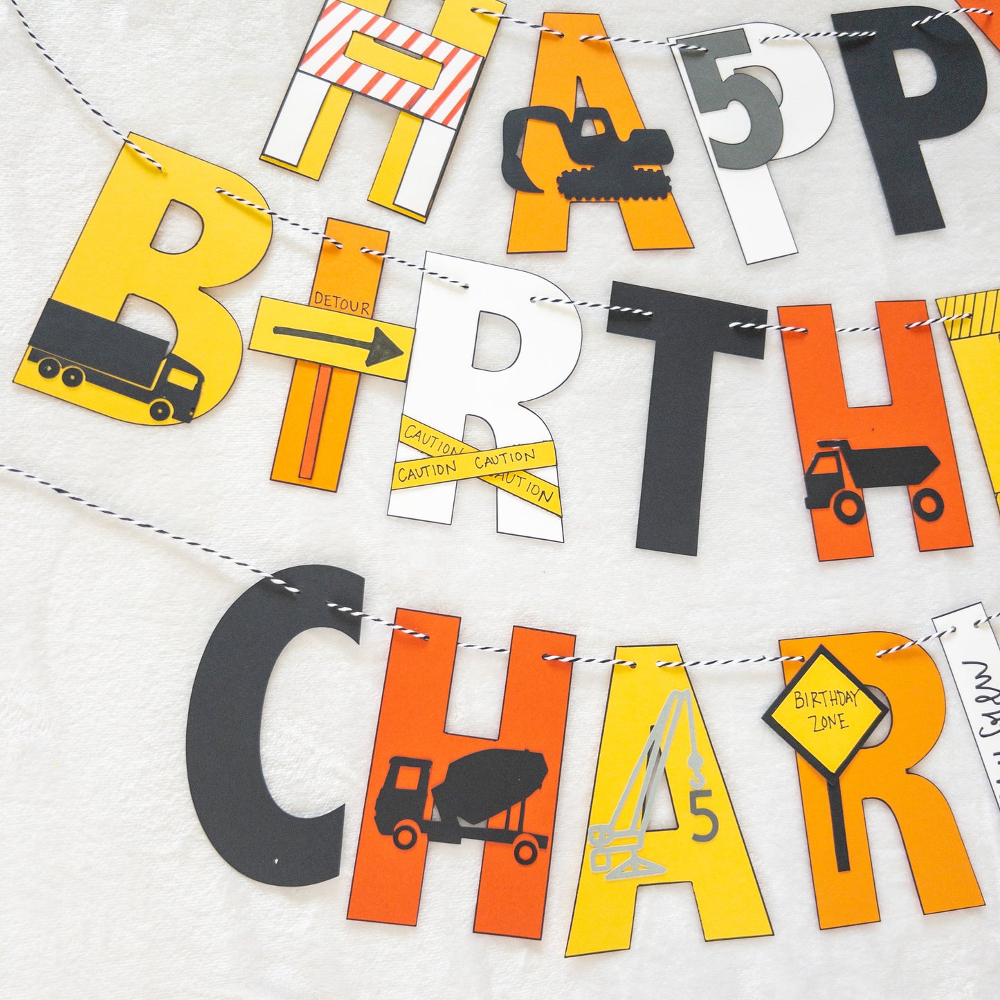 Construction Custom Happy Birthday Banner