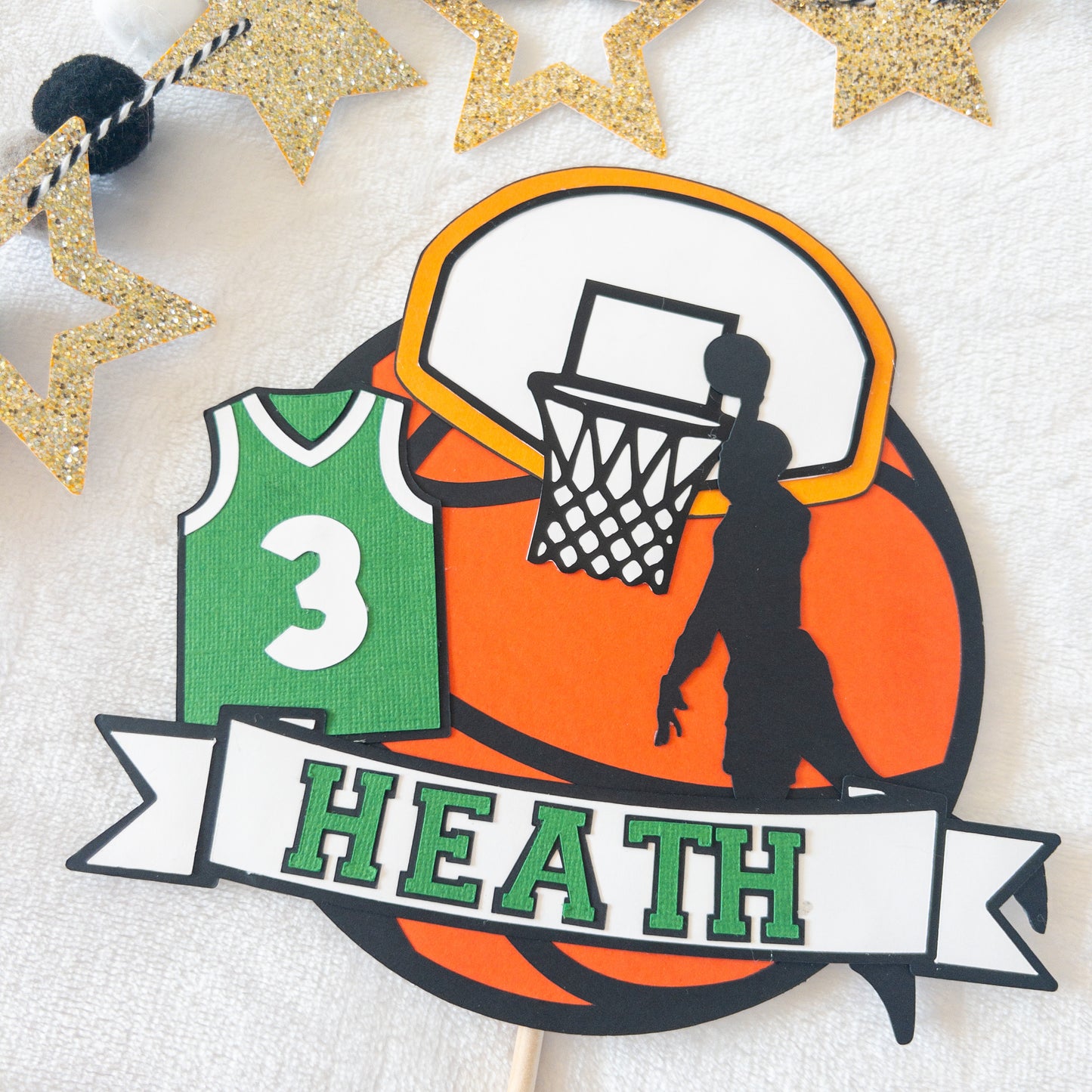 Basketball themed cake topper 