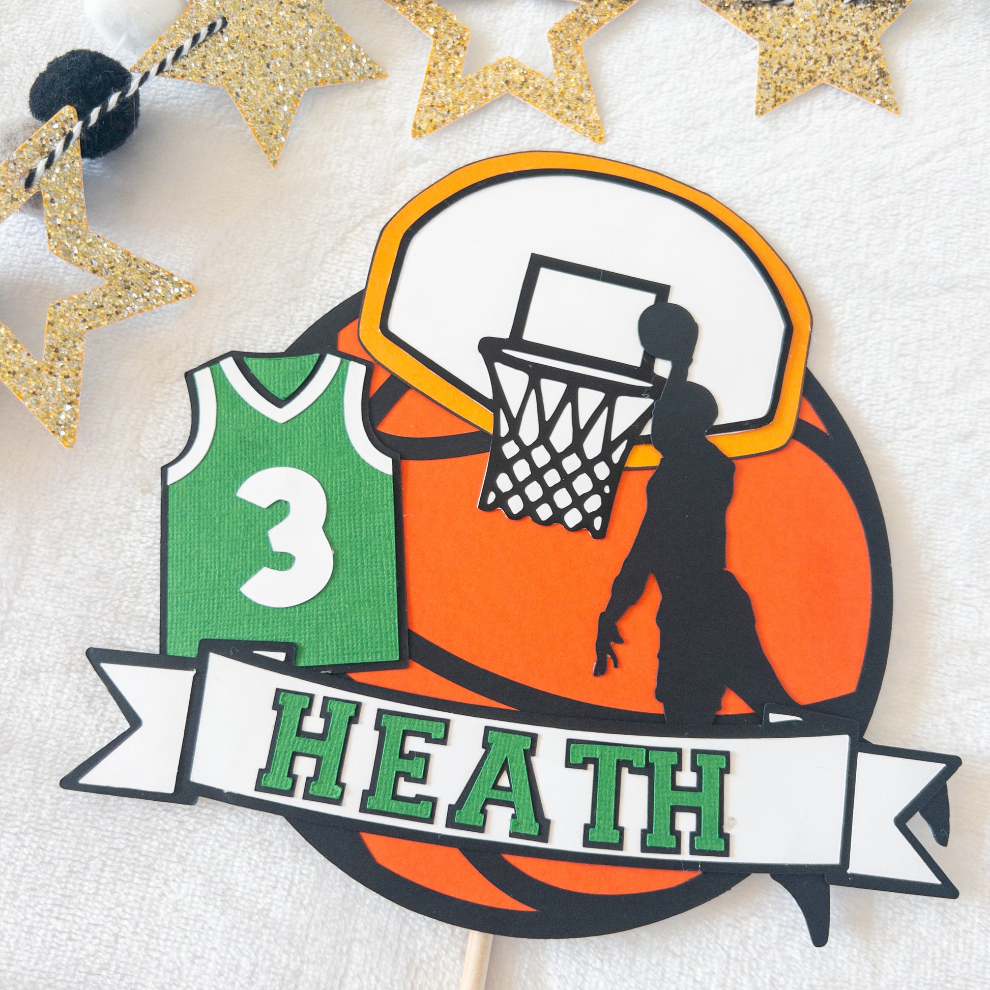 Basketball themed cake topper 