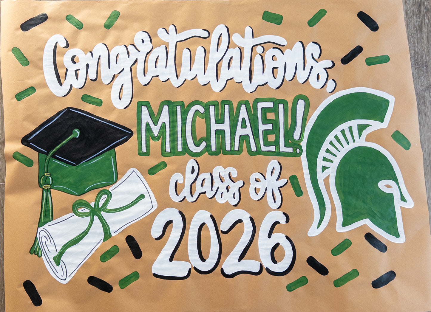 Custom Hand-Painted Kraft Paper Banner