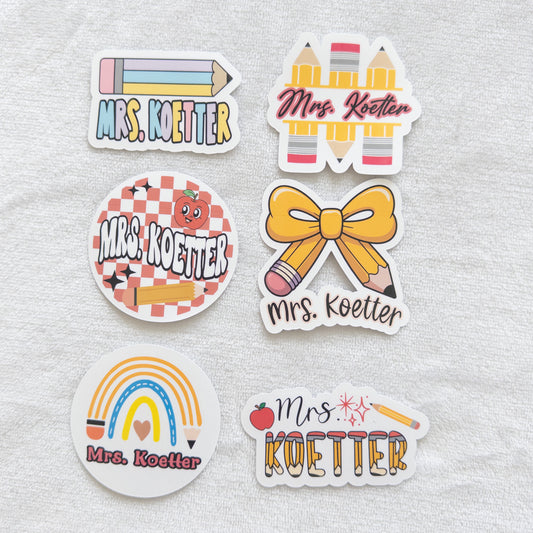 Custom Teacher Stickers – Personalized with Name