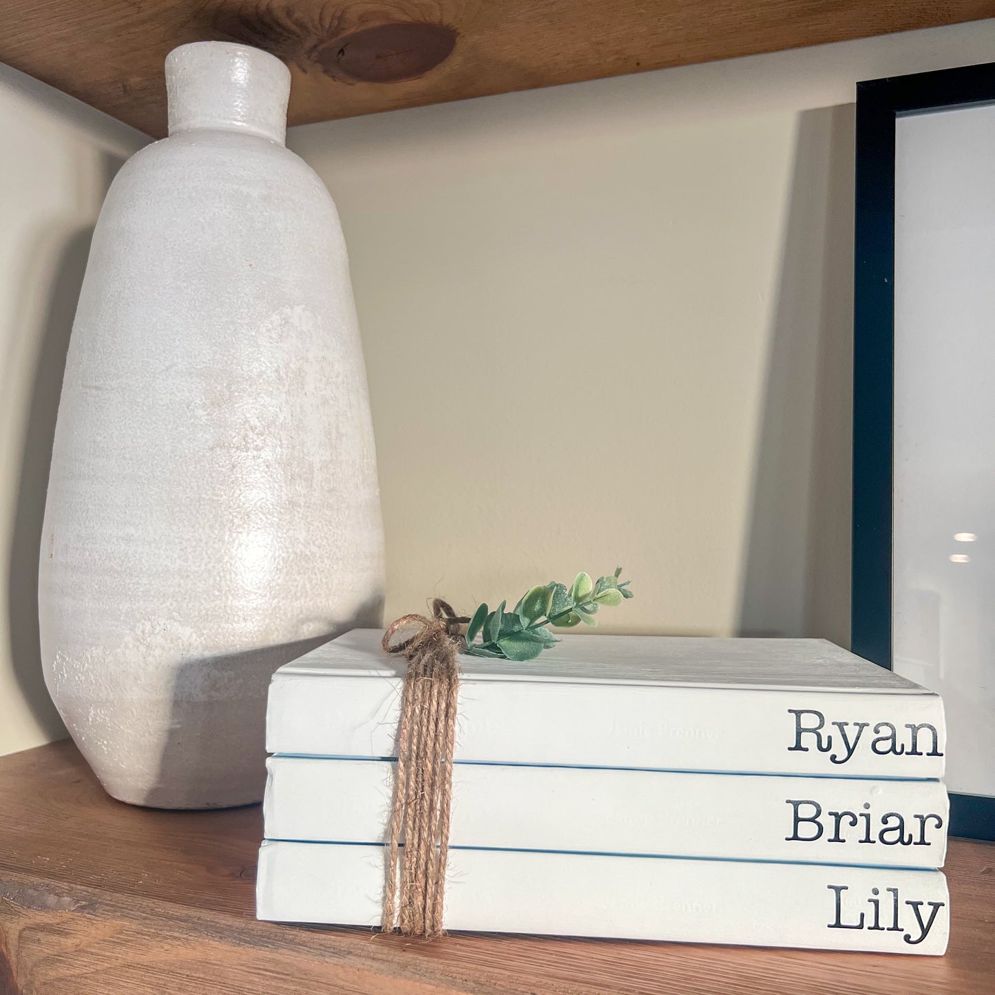 Personalized and Customized Book Stack Shelf Decor