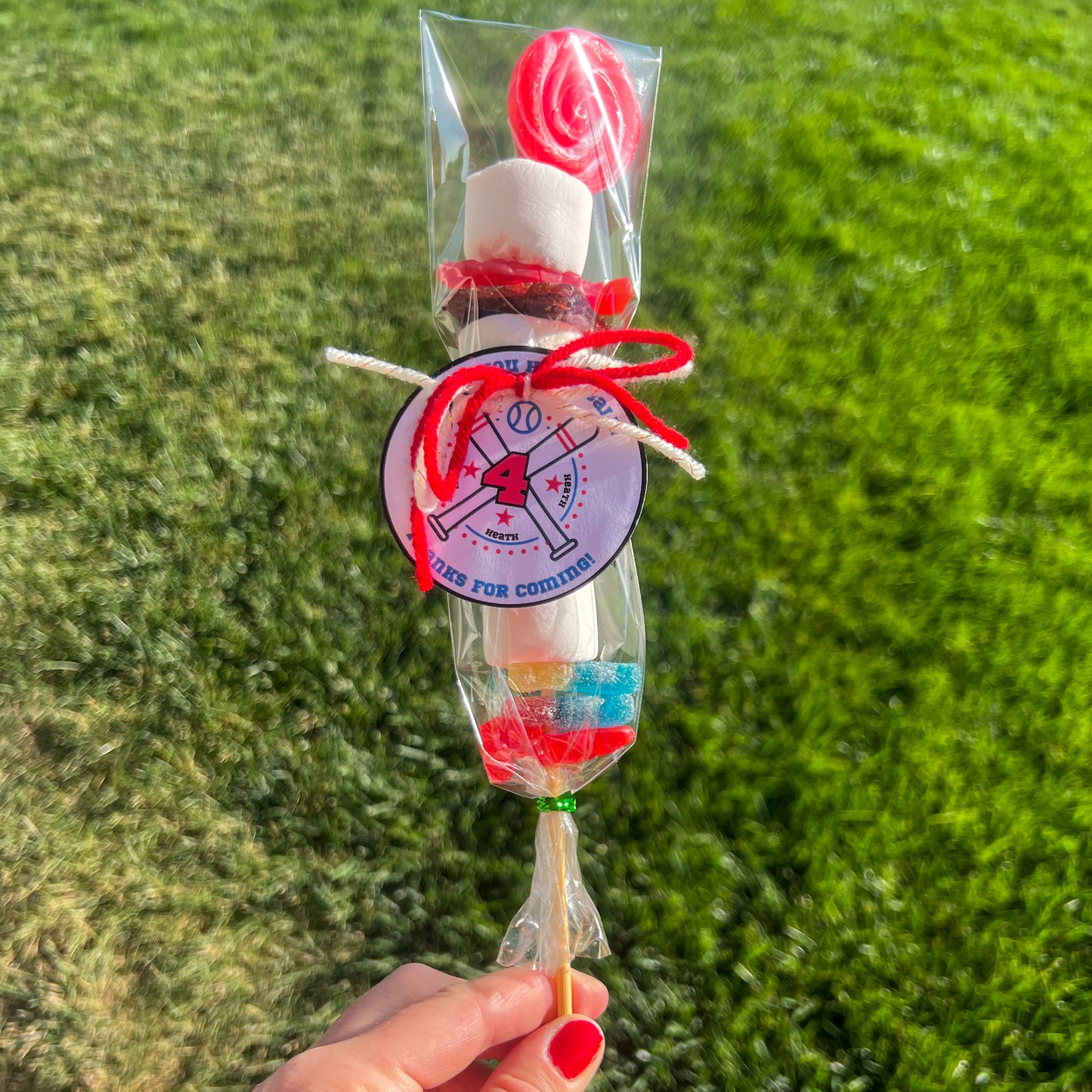 Candy Kabobs for kids birthday, baby shower, holidays, graduation