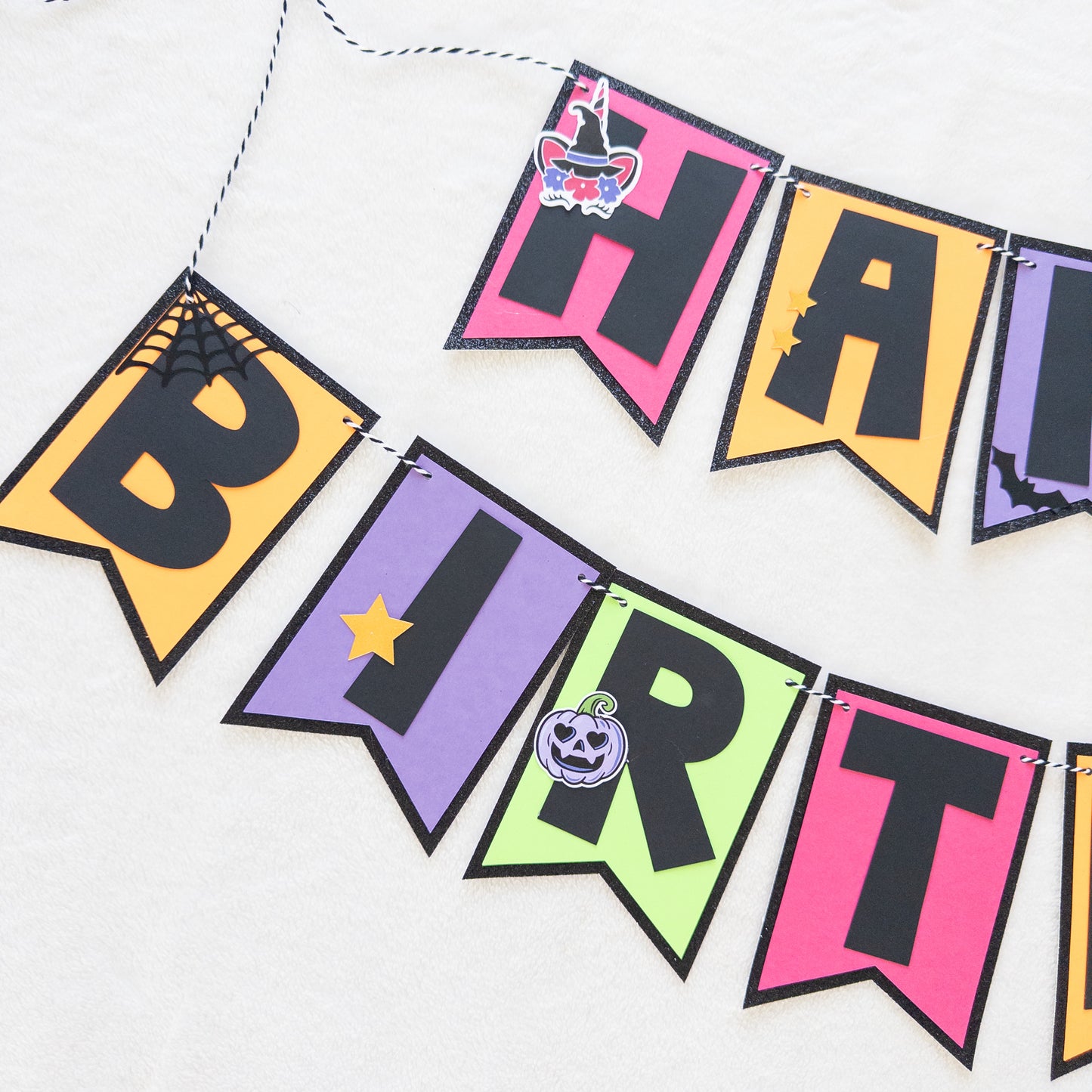 Halloween Neon Unicorn “Happy Birthday” Banner