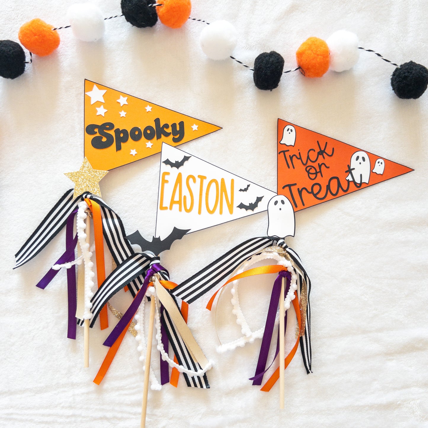 Halloween Boo Basket Filler, Pennant Party Flag, Photo Prop, Cake Topper