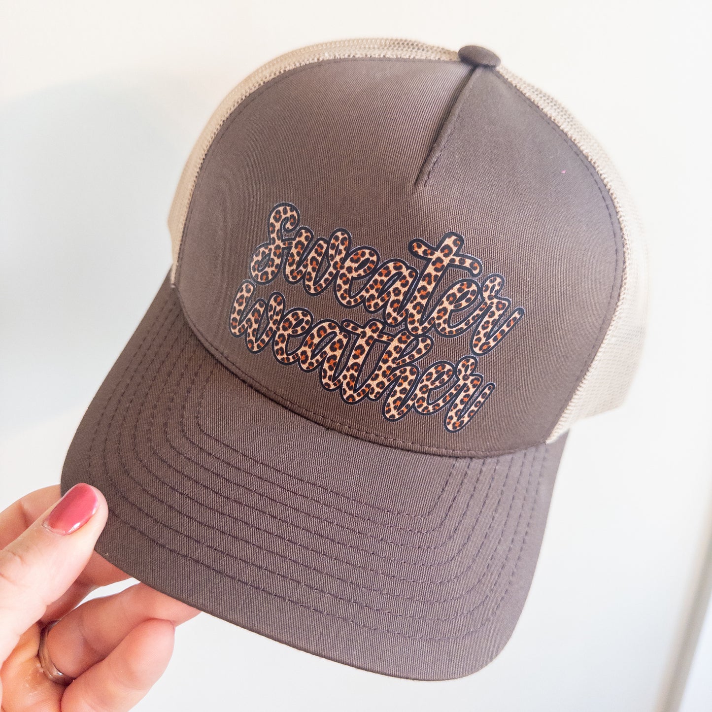 Sweater Weather Brown Trucker Hat