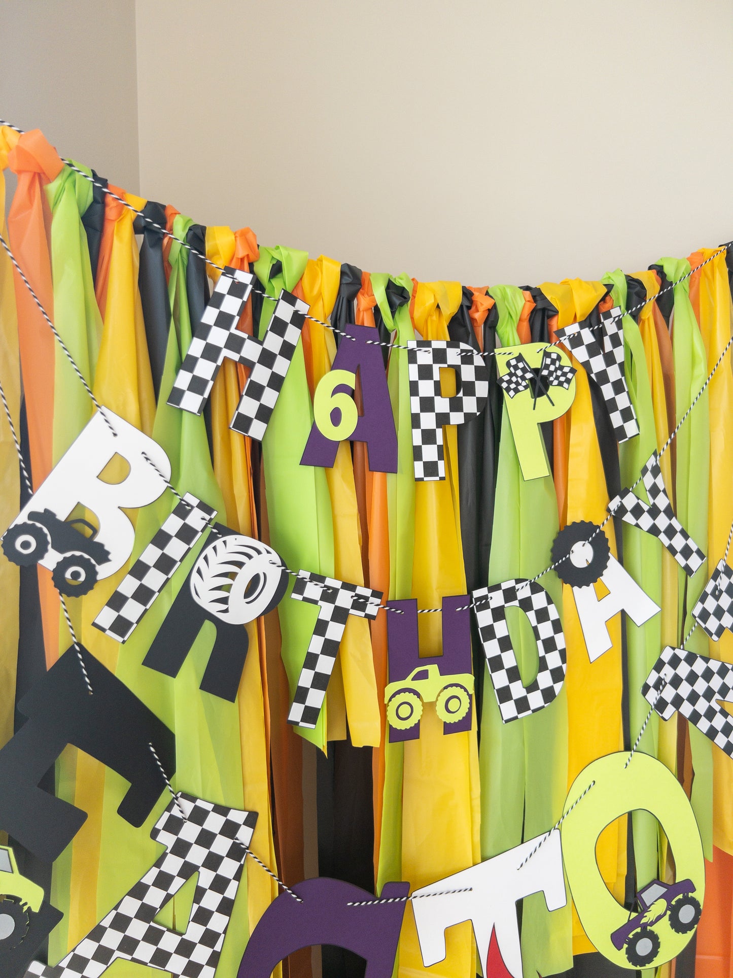 Monster Truck Themed Birthday Banner