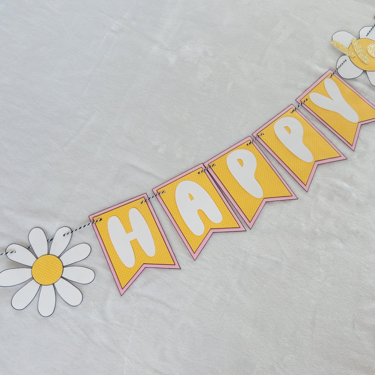 Daisy Theme Birthday Party Banner