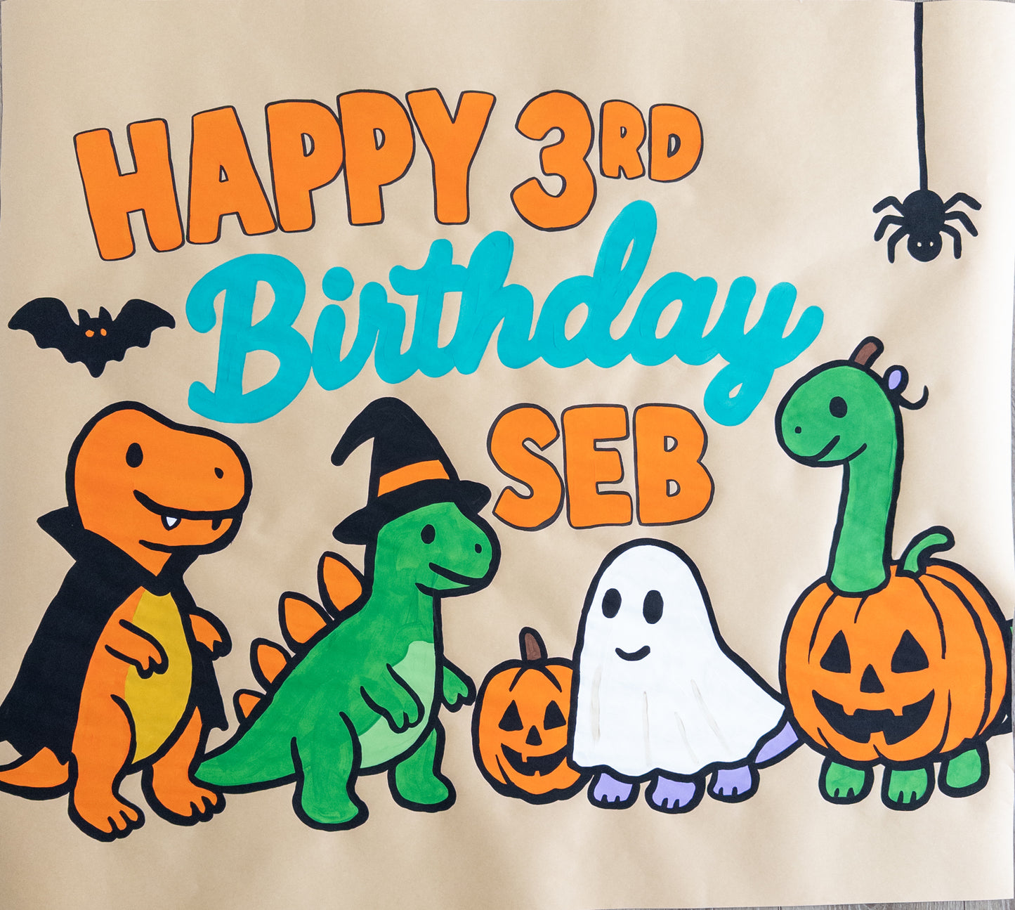 Custom Hand-Painted Kraft Paper Banner