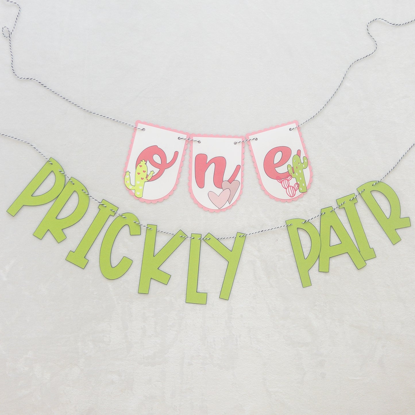 Prickly Pair Twin First Birthday Banner