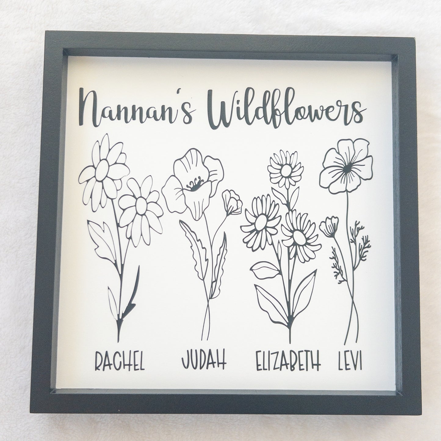 Birth Month Wildflower Personalized Wood Sign