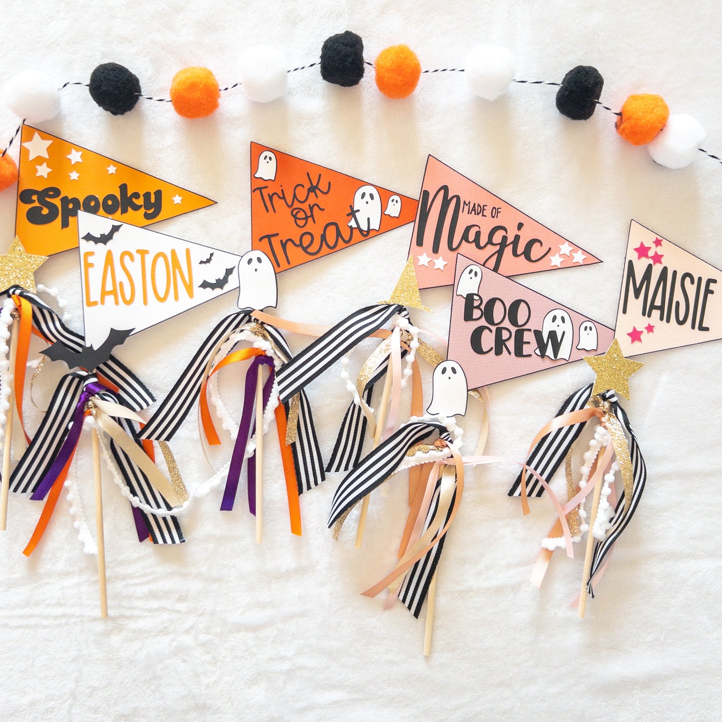 Halloween Boo Basket Filler, Pennant Party Flag, Photo Prop, Cake Topper