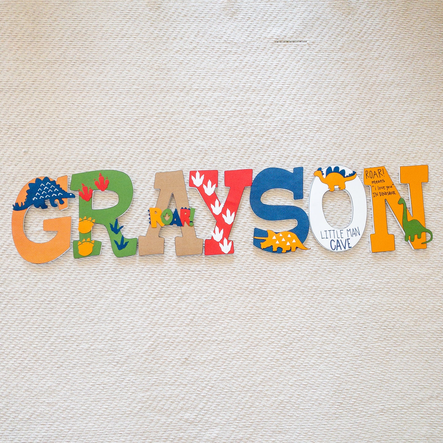 Dinosaur Custom Wood Letters