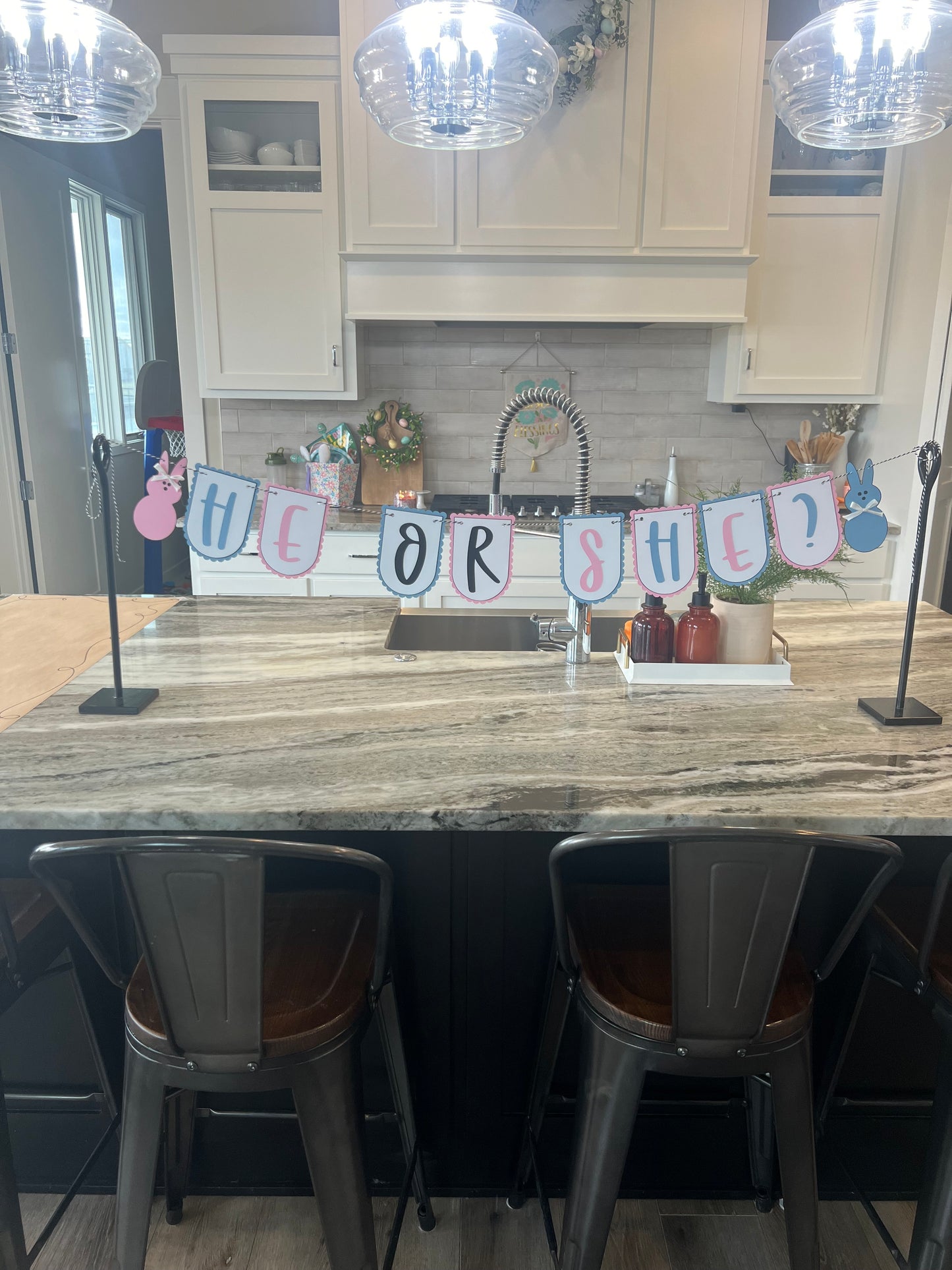 He or She Gender Reveal Banner