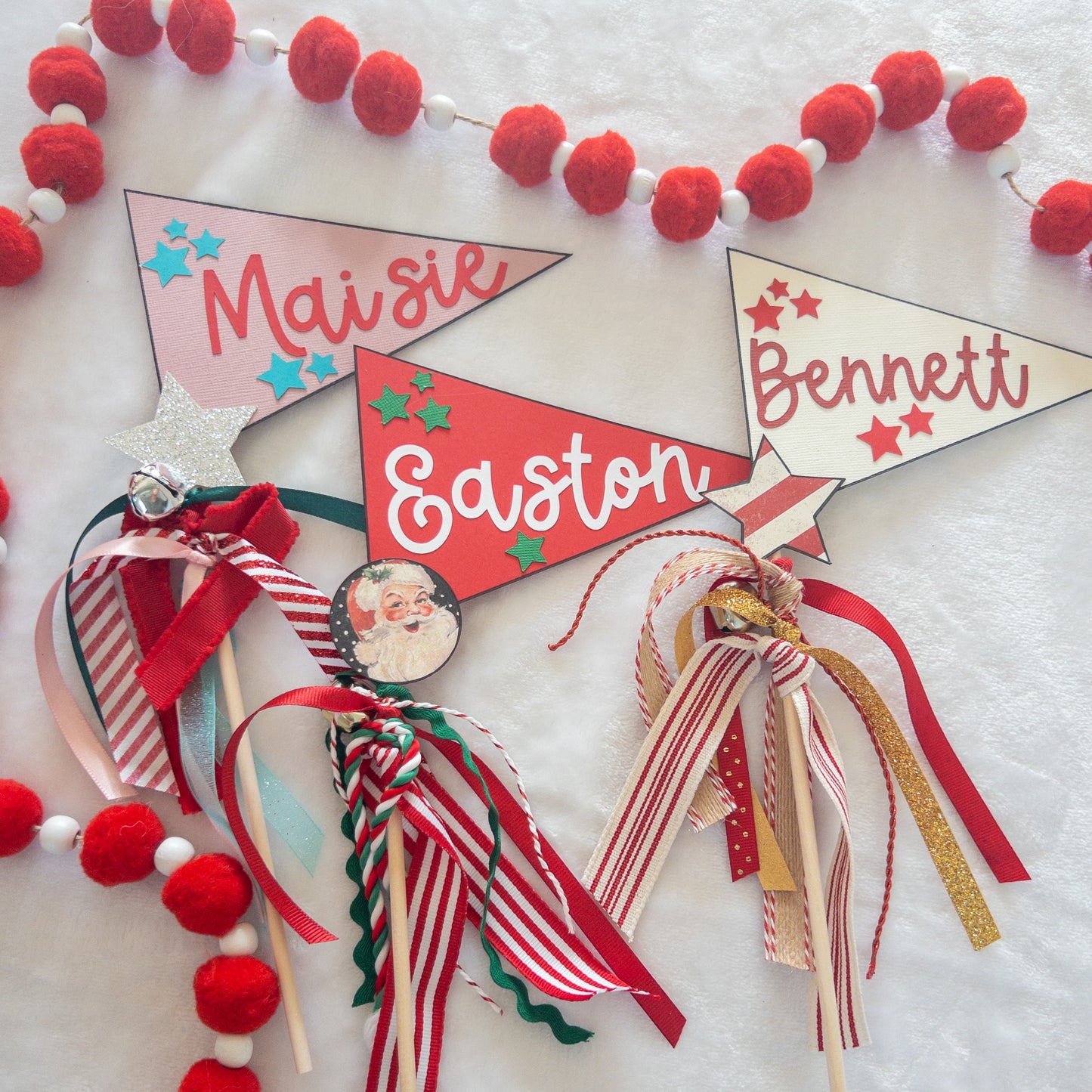 Christmas Holiday Pennant Party Flags