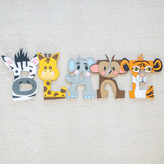 Zoo Safari Animal Custom Wood Letters