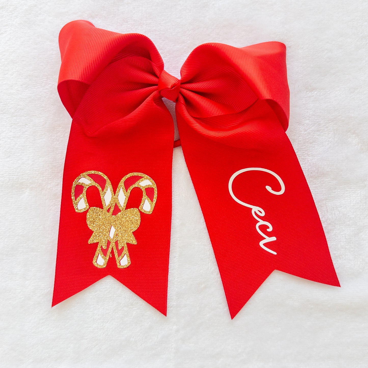 Personalized Christmas Hair Bow – Custom Name Holiday Accessory